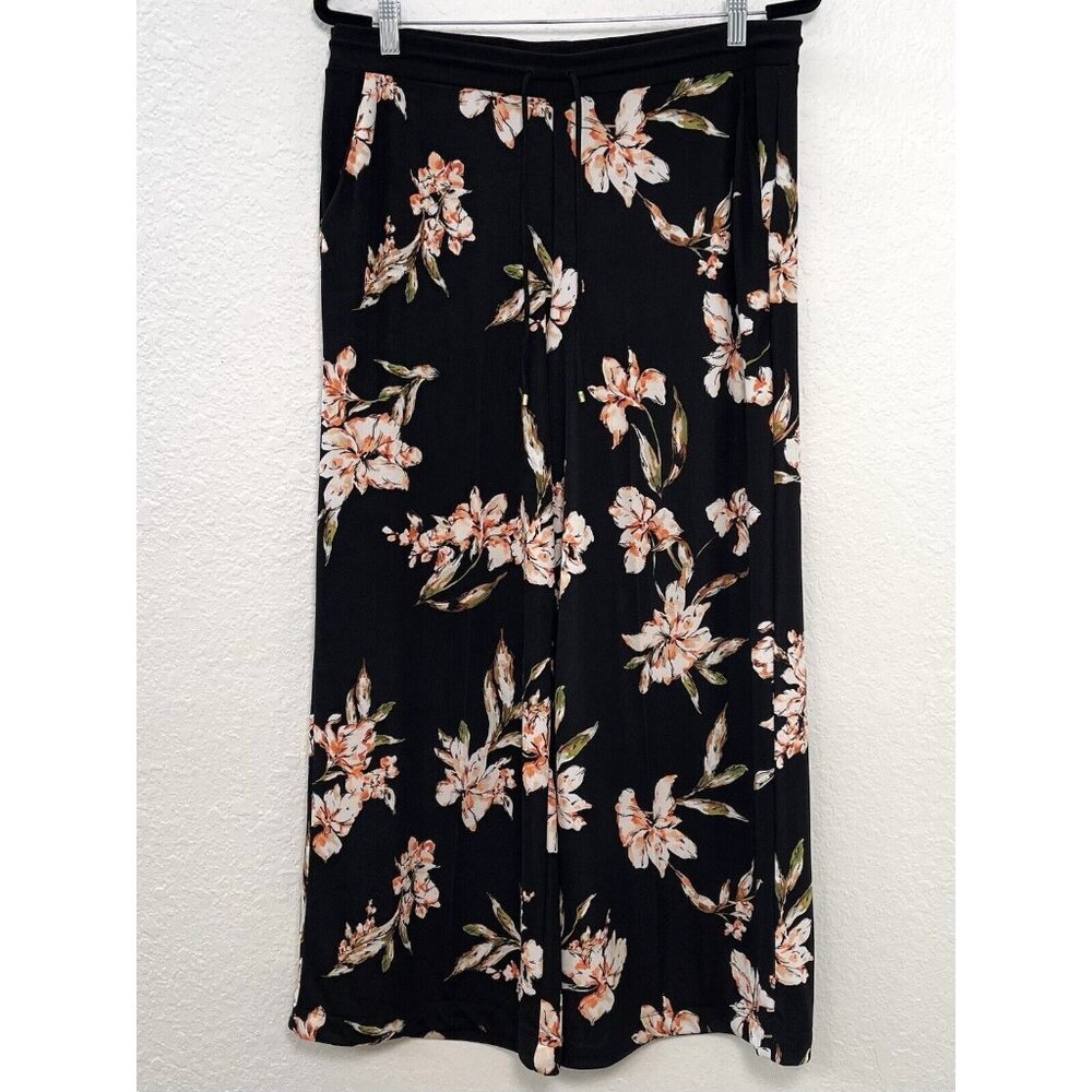Lauren Ralph Lauren Black Wide Leg Floral Pants